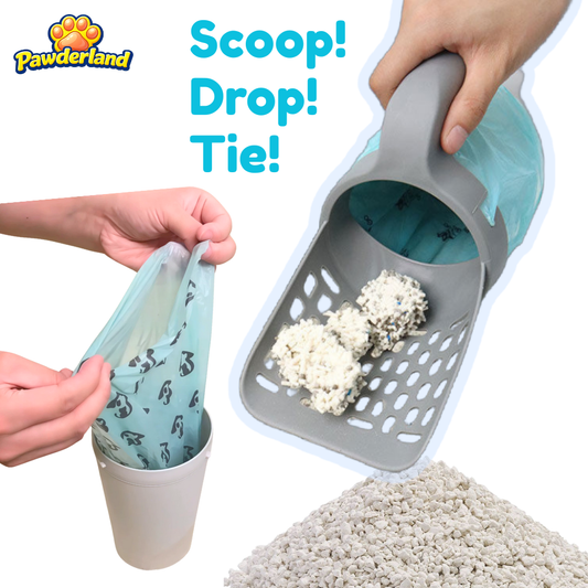 All-in-One Cat Litter Scoop with Built-In Trash Bag Storage